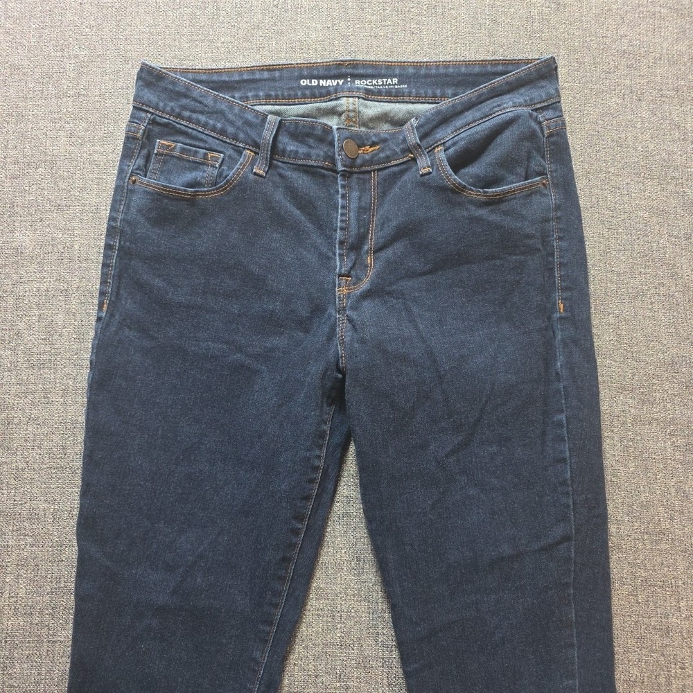 Old Navy Women's Size 8 Short Mid Rise Rockstar Skinny Jeans‎ Stretch Med Wash